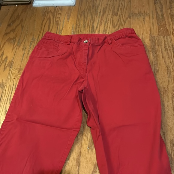 Brielle Blvd. Women’s Red Embellished Capri Pants w Stretchy Sections on Back 6 - Picture 7 of 9